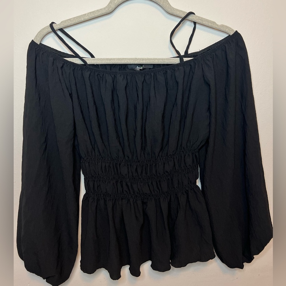 Size large, black Boho blouse from papaya